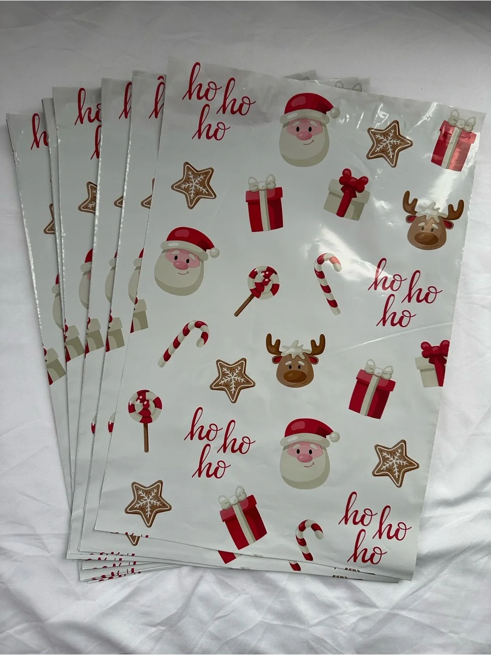 Santa Ho Ho Ho Holiday Poly Mailers 10x13 Christmas Shipping Envelopes 25 Count
